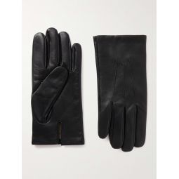 Andover Touchscreen Cashmere-Lined Leather Gloves