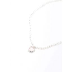 Pearl Heart Necklace - Pink