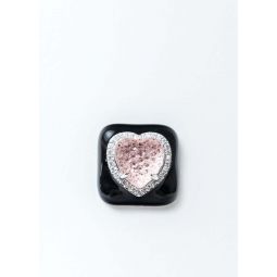 Heart Earring - Black/Pink