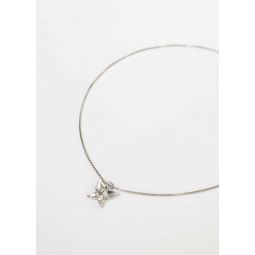 Rhinestone Butterfly Necklace - Silver