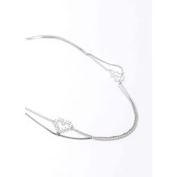Two Heart Necklace - Silver