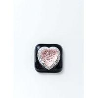Heart Earring - Black/Pink