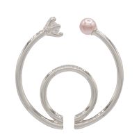 Silver / Pink / White Toi Et Moi Piercing Ear Cuff