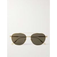 NeoDior RU Aviator-Style Gold-Tone Sunglasses