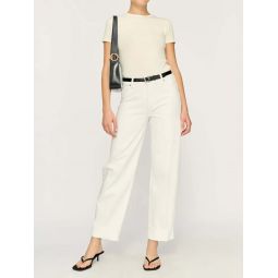 Thea Boyfriend Relaxed Tapered jean - White Cuffed