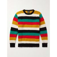 Striped Brushed-Wool Sweater