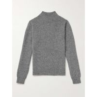 Brushed Shetland Wool Mock-Neck Sweater