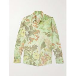 Slim-Fit Floral-Print Silk-Georgette Shirt