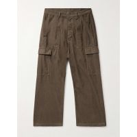 Wide-Leg Cotton-Corduroy Cargo Trousers
