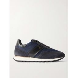 Legacy Runner Suede-Trimmed Leather and Nylon Sneakers
