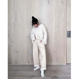 The Straight Quilted Pant - Fawn