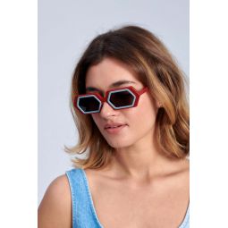 Dexagon Sunglasses - Red/Blue