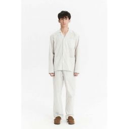 Pyjama House Shirt - Cream/Beige Striped