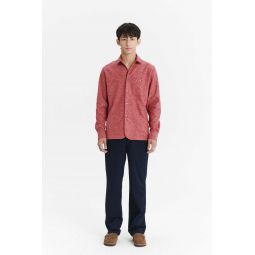 Finest Melange Italian Cotton Flannel Strong Shirt - Red