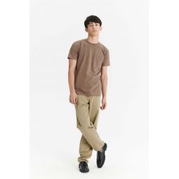 Pocket T-Shirt in a Taupe Shady Brown Japanese Soft Organic Cotton Jersey
