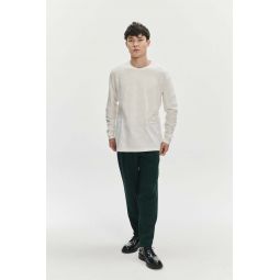 Long Sleeve in a White Japanese Slow Knit Cotton Jersey - White