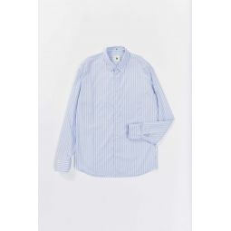 Feel Good Striped Italian Cotton Poplin Shirt - Finest Blue