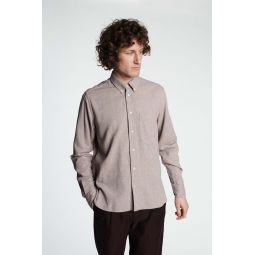 Button Down Italian Recycled Cotton Shirt - Grey Purple