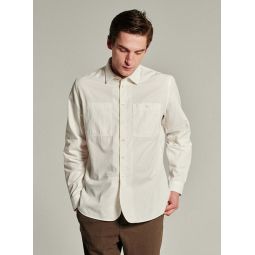 Portuguese Cotton and Lyocell Blend Farmer Shirt - White