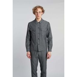 Relaxed Blend of Italian Cotton, Linen and Silk Jacket - Grey