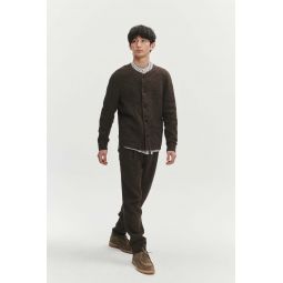 Fluid and Structured Italian Linen Crepe Round Collar Jacket - Brown