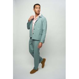 Fine Japanese Cotton Rolling Hills Trousers - Mint Green
