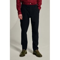 Italian Soft Merino Wool Bohemian Trousers - Navy Blue