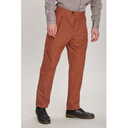 Coloured Italian Cotton Poplin Trousers - Rust