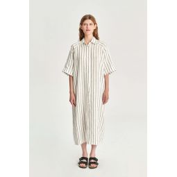 Airy Double Striped Bohemian Linen Dress
