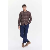 Strong Chequered Portuguese Cotton Shirt - Brown/Yellow/White/Red