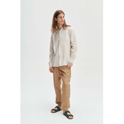 Feel Good in a Soft and Airy Striped Bohemian Linen Shirt - Neutrals