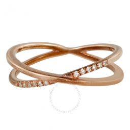 Ladies Rose Gold-plated Diamond Ring, Brand Size 54