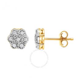 Diamond Muse 0.10 cttw Yellow Gold Over Sterling Silver Diamond Stud Earrings for Women