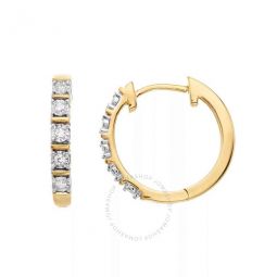 Diamond Muse 0.10 cttw Yellow Gold Over Sterling Silver Diamond Hoop Earrings for Women