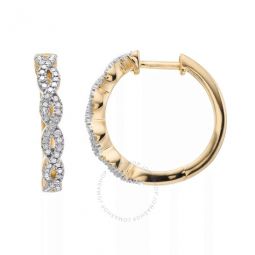 Diamond Muse 0.10 cttw Yellow Gold Over Sterling Silver Diamond Infinity Hoop Earrings