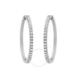 Diamond Muse 0.25 cttw White Gold Over Sterling Silver Diamond Hoop Earrings for Women