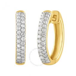 Diamond Muse 0.25 cttw Yellow Gold Over Sterling Silver Round Cut Diamond Hoop Earrings for Women