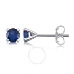 Created Blue Sapphire Stud Earrings in Sterling Silver
