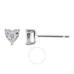 Diamond Muse 0.10 cttw Sterling Silver Diamond Heart Stud Earrings
