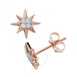 Diamond Muse 0.10 cttw Rose Gold Over Sterling Silver Star Diamond Stud Earrings