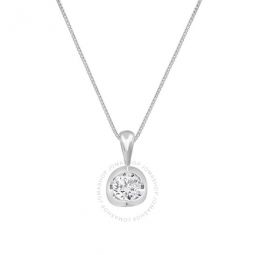 Diamond Muse 0.32 cttw 14KT White Gold Round Cut Diamond Pendant Necklace for Women