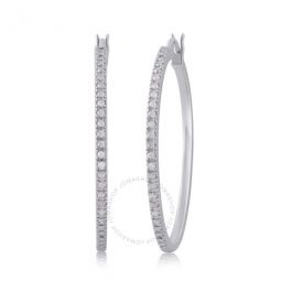 0.25 Carat T.W. Diamond Sterling Silver Hoop Earrings for Women