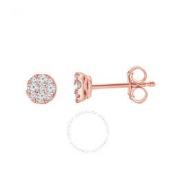 Diamond Muse 0.25 cttw Rose Gold Over Sterling Silver Cluster Diamond Stud Earrings for Women