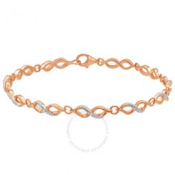 Diamond Muse Rose Gold Over Sterling Silver Diamond Accent Infinity Link Bracelet for Women