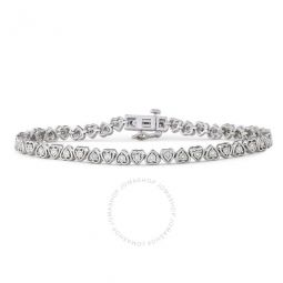 Diamond Muse 0.25 cttw White Gold Over Sterling Silver Swirl Tennis Bracelet for Women