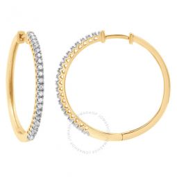 Diamond Muse 0.25 cttw Yellow Gold Over Sterling Silver Diamond Hoop Earrings for Women