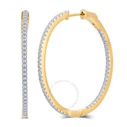 Yellow Gold Over Sterling Silver Cubic Zirconia Diamond Hoop Earrings for Women
