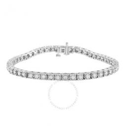 Diamond Muse 1.00 Carat Real Diamond Circle Link Tennis Bracelet (J, I3)
