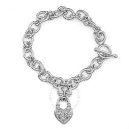 Diamond Muse 1/4 Carat Diamond, Pave-Set Sterling Silver Round Chain link Diamond Bracelet (Diamond Quality I-J, I2-I3)