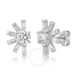 2.75 Carat T.W. White Cubic Zirconia Womens Fashion Earrings in Sterling Silver